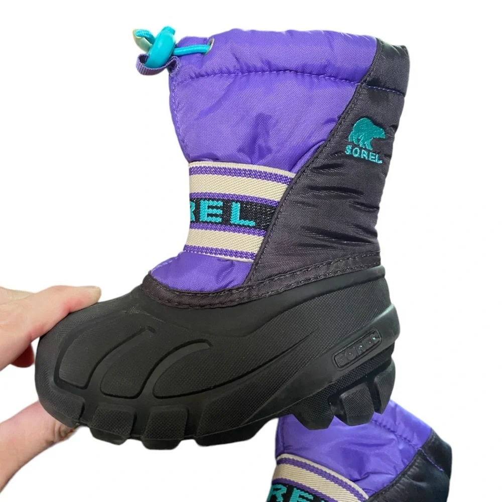 SNOW BOOTS SOREL Childrens Cub NC 1881-551 Purple Arrow/Shark size 7 Little Kids